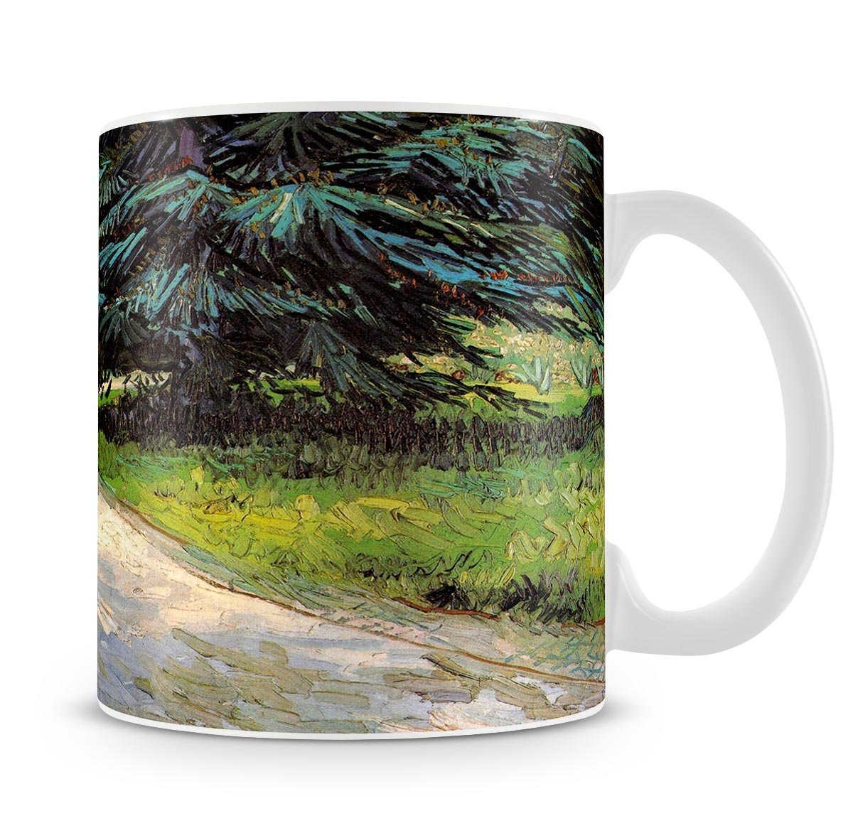 Public Garden with Couple and Blue Fir Tree The Poet s Garden III by Van Gogh Mug - Canvas Art Rocks - 4