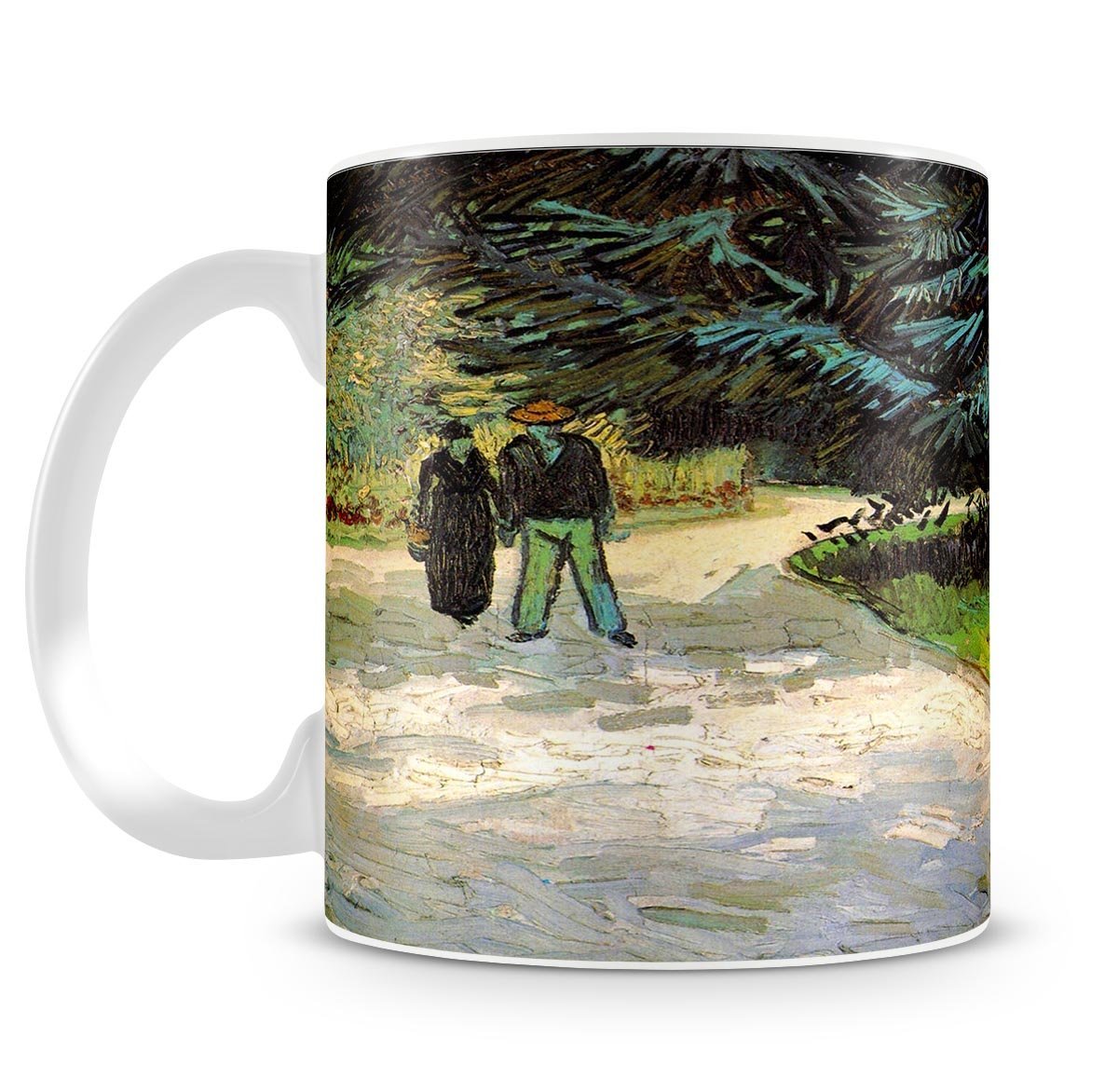 Public Garden with Couple and Blue Fir Tree The Poet s Garden III by Van Gogh Mug - Canvas Art Rocks - 4