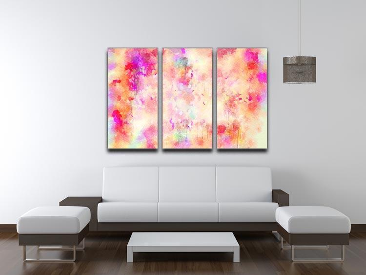 Purple Watercolour 3 Split Panel Canvas Print - Canvas Art Rocks - 3