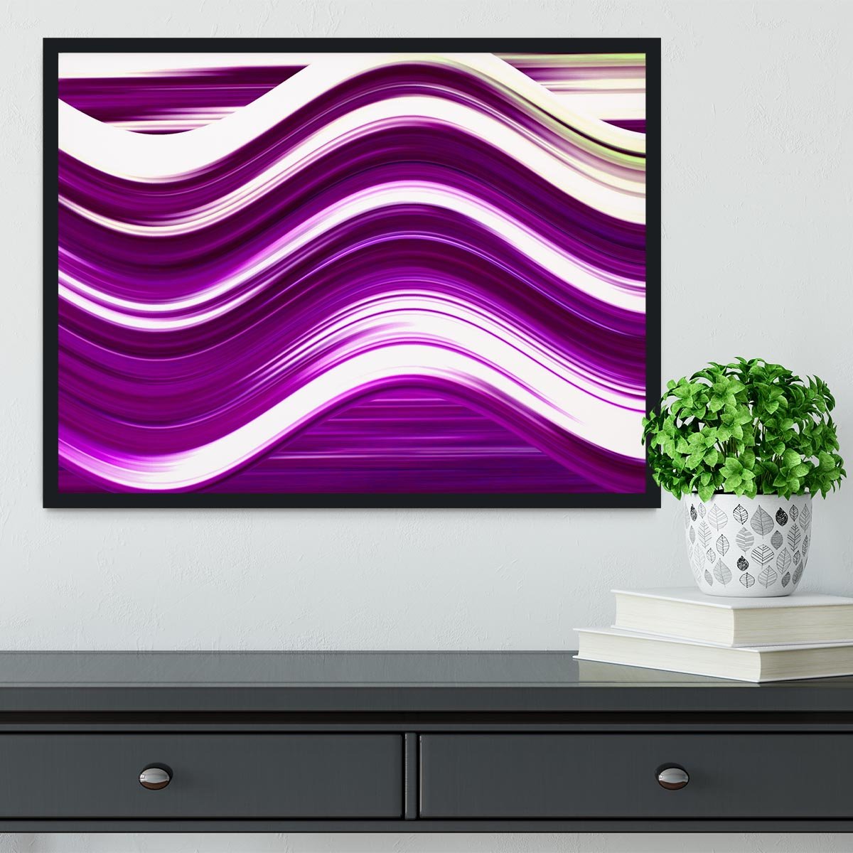 Purple Wave Framed Print - Canvas Art Rocks - 2