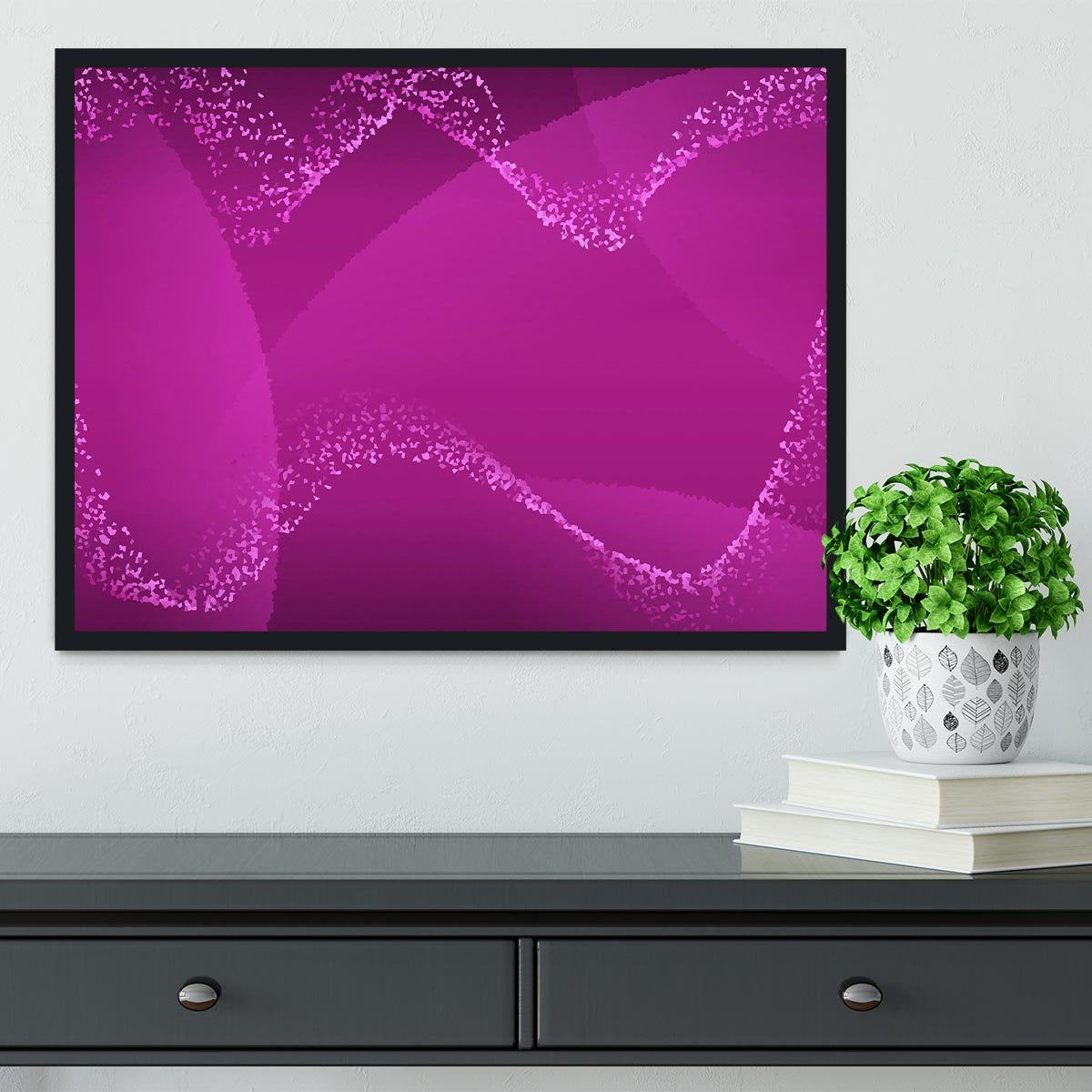 Purple Waves Framed Print - Canvas Art Rocks - 2