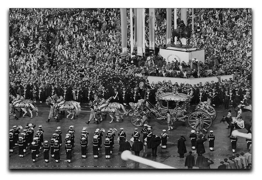 Queen Elizabeth II Coronation coach in Trafalgar Square Canvas Print or Poster  - Canvas Art Rocks - 1