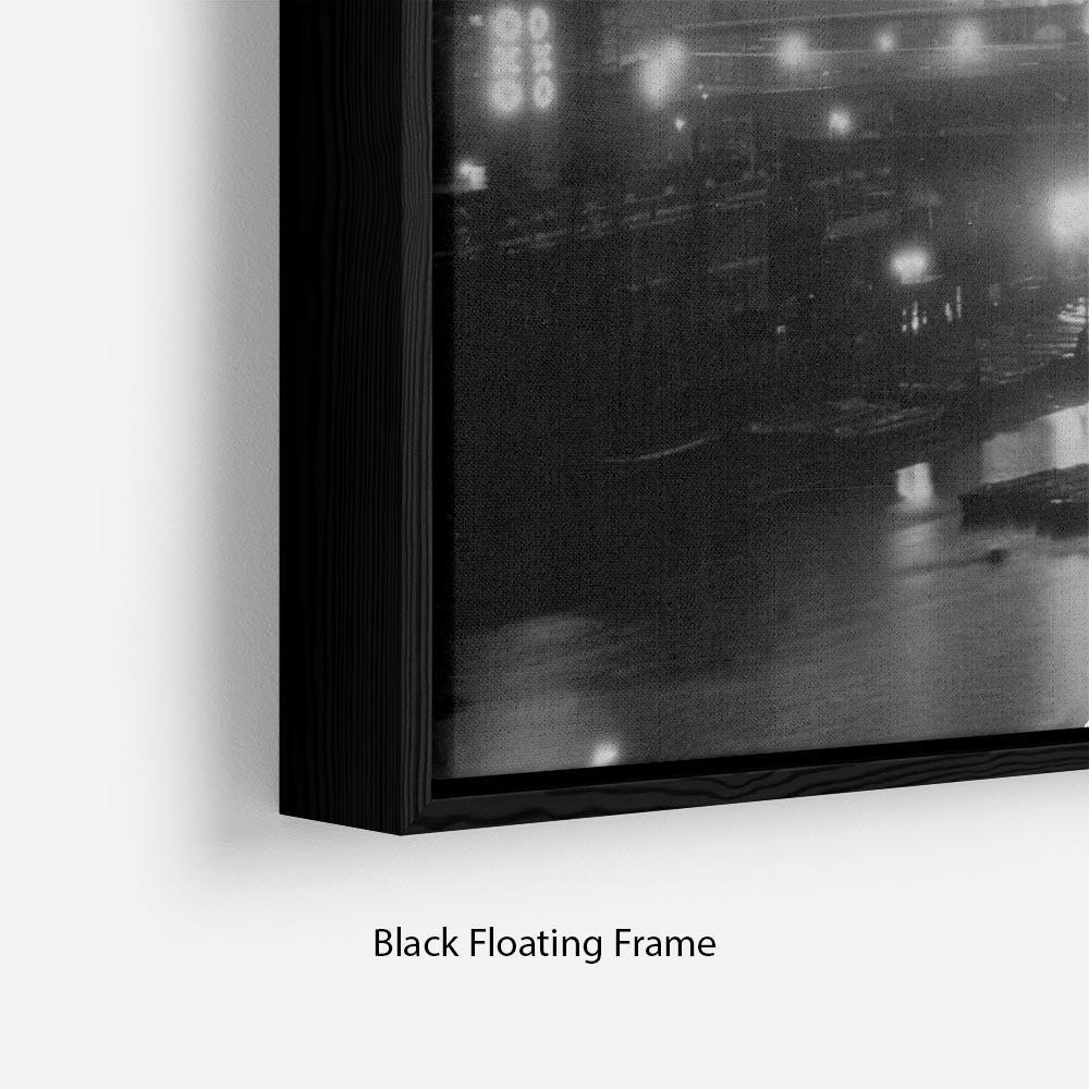 Queen Elizabeth II Coronation evening fireworks on the Thames Floating Frame Canvas