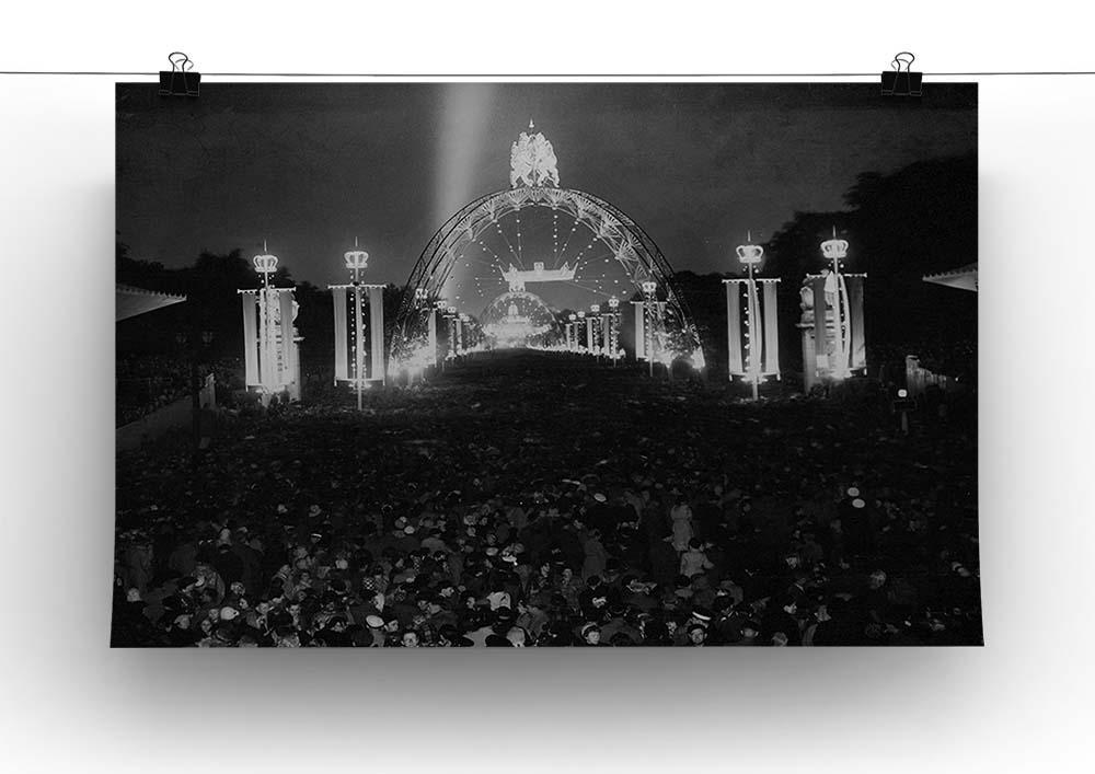 Queen Elizabeth II Coronation floodlit fairy arches Canvas Print or Poster - Canvas Art Rocks - 2