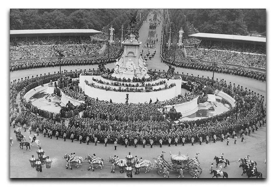 Queen Elizabeth II Coronation leaving Buckingham Palace Canvas Print or Poster  - Canvas Art Rocks - 1