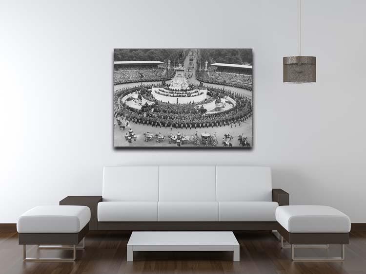 Queen Elizabeth II Coronation leaving Buckingham Palace Canvas Print or Poster - Canvas Art Rocks - 4