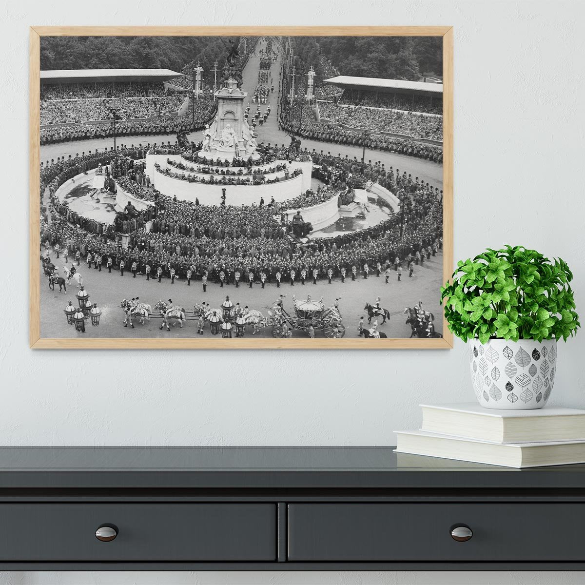 Queen Elizabeth II Coronation leaving Buckingham Palace Framed Print - Canvas Art Rocks - 4