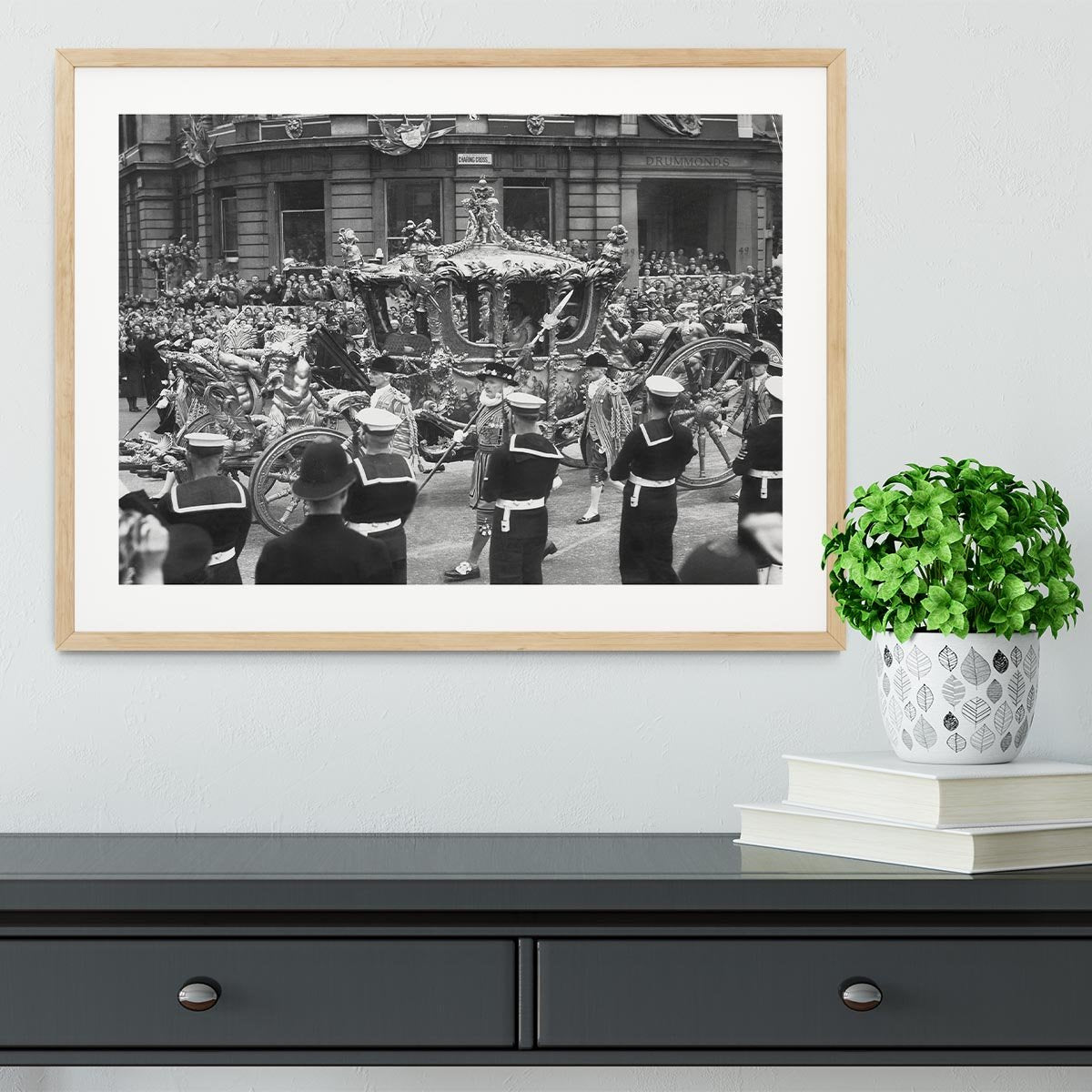Queen Elizabeth II Coronation procession at Charing Cross Framed Print - Canvas Art Rocks - 3