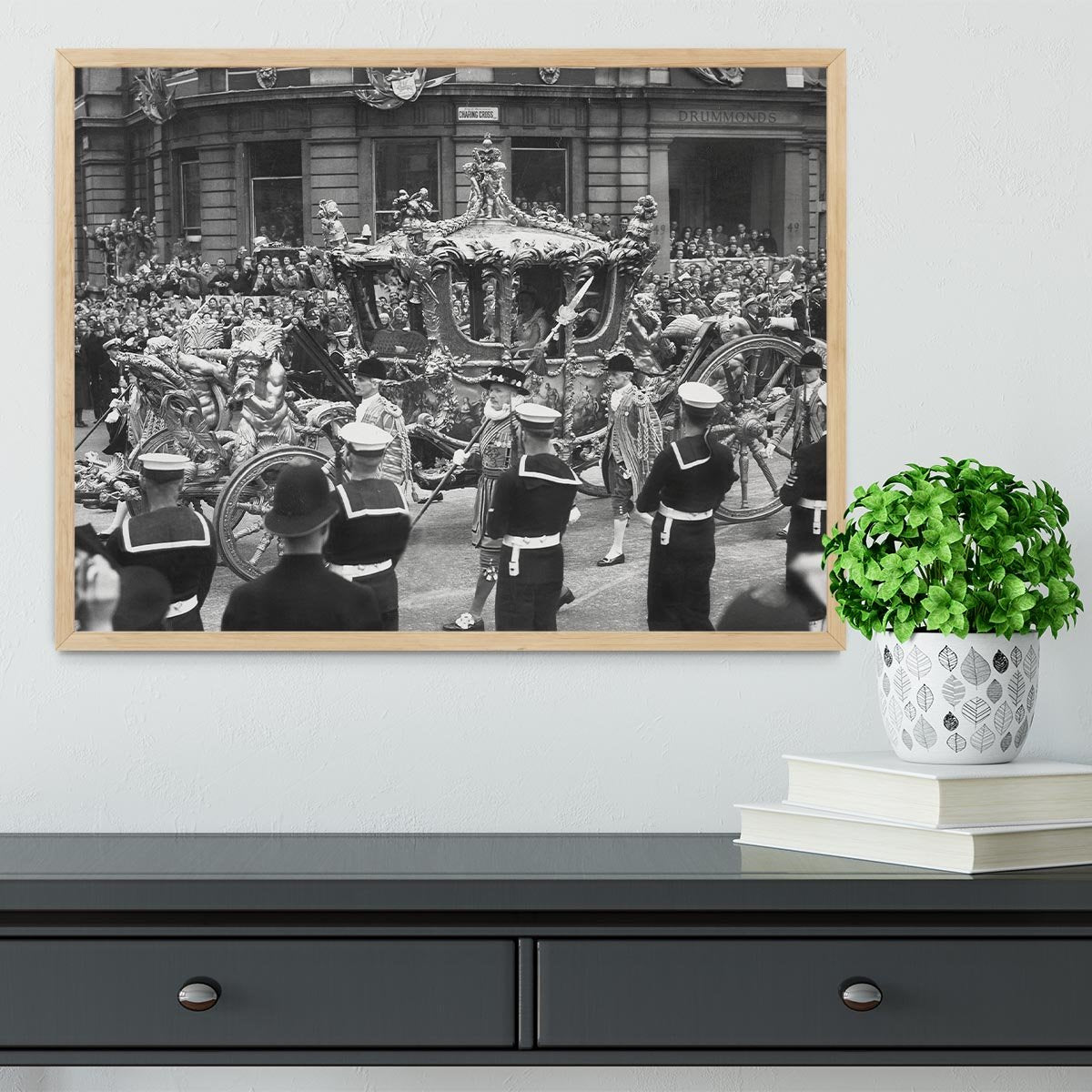 Queen Elizabeth II Coronation procession at Charing Cross Framed Print - Canvas Art Rocks - 4