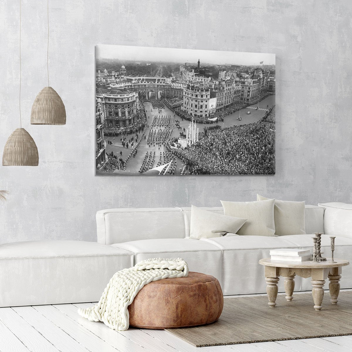 Queen Elizabeth II Coronation procession in Trafalgar Square Canvas Print or Poster