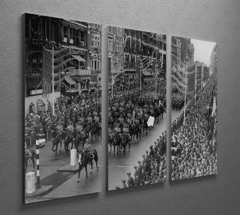 Queen Elizabeth II Coronation procession in front of Selfridges 3 Split Panel Canvas Print - Canvas Art Rocks - 2