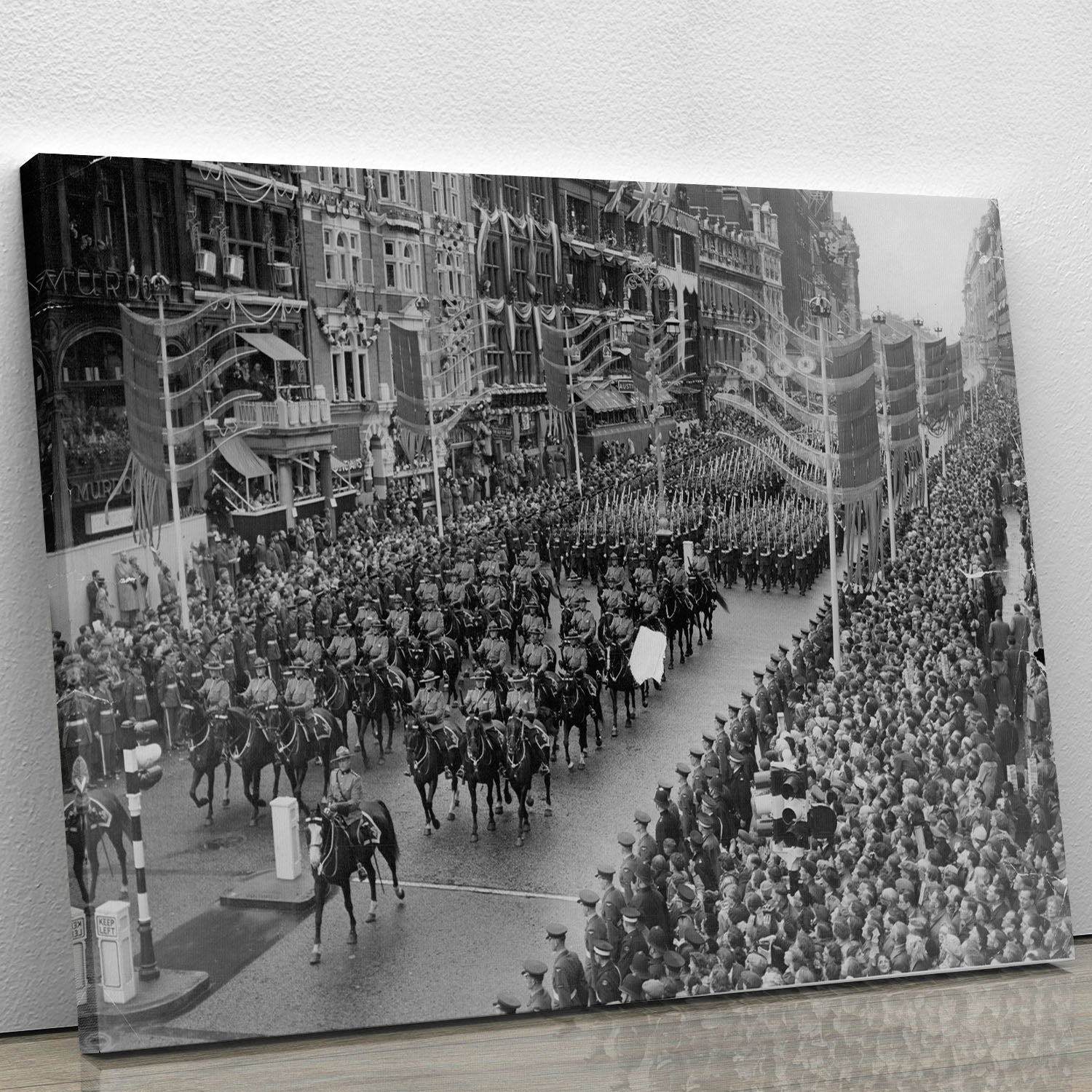 Queen Elizabeth II Coronation procession in front of Selfridges Canvas Print or Poster