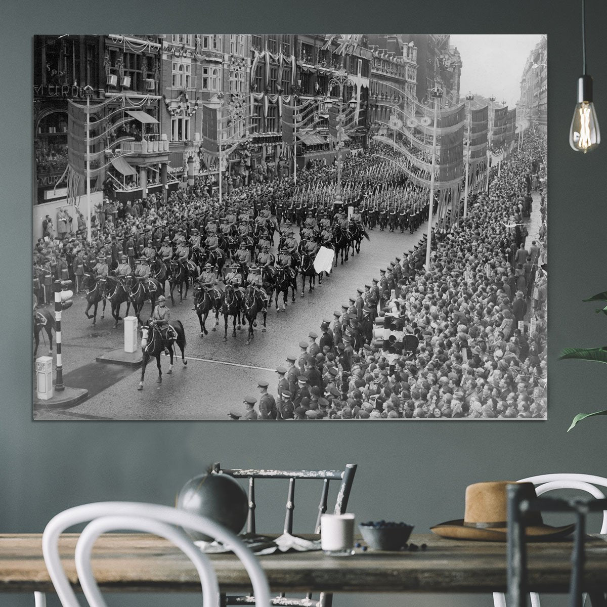 Queen Elizabeth II Coronation procession in front of Selfridges Canvas Print or Poster