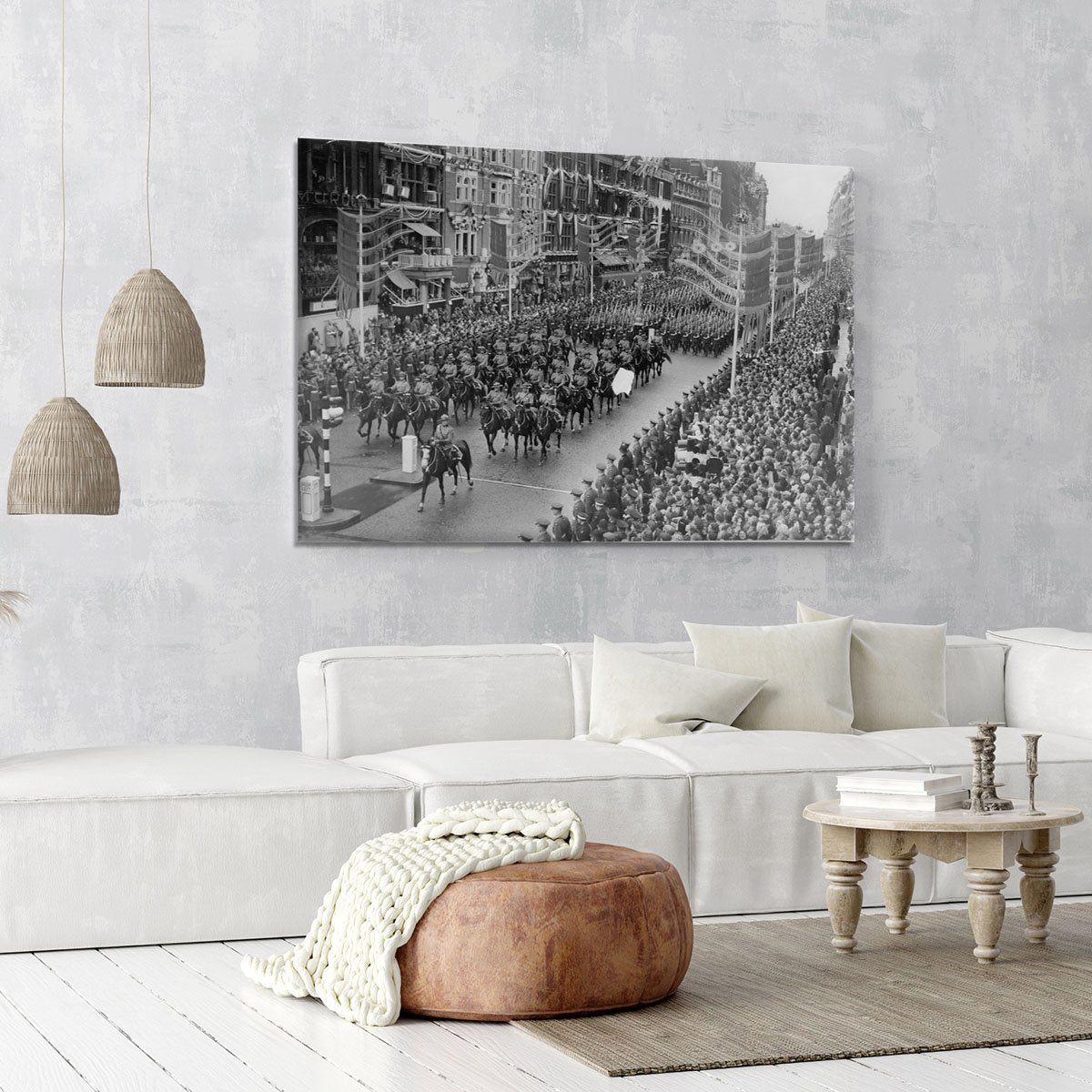 Queen Elizabeth II Coronation procession in front of Selfridges Canvas Print or Poster