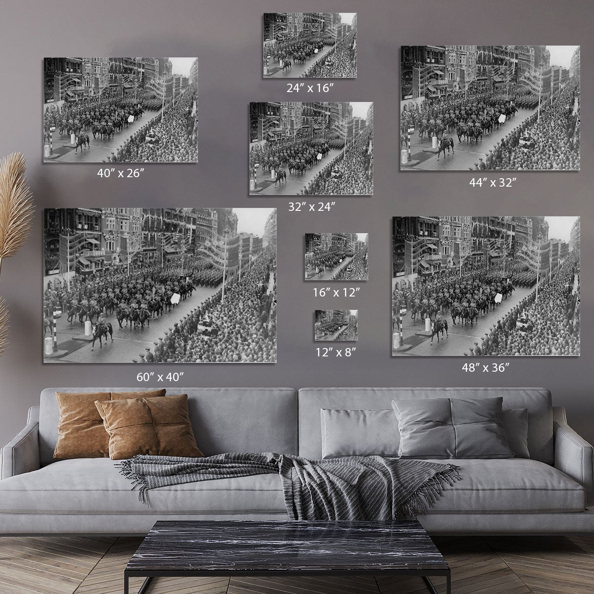 Queen Elizabeth II Coronation procession in front of Selfridges Canvas Print or Poster
