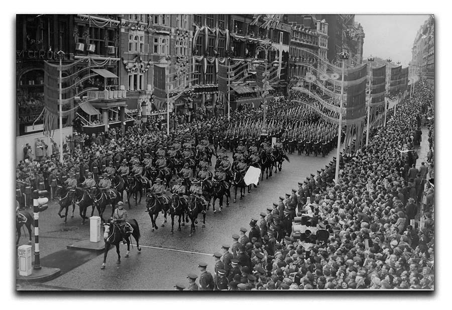 Queen Elizabeth II Coronation procession in front of Selfridges Canvas Print or Poster  - Canvas Art Rocks - 1