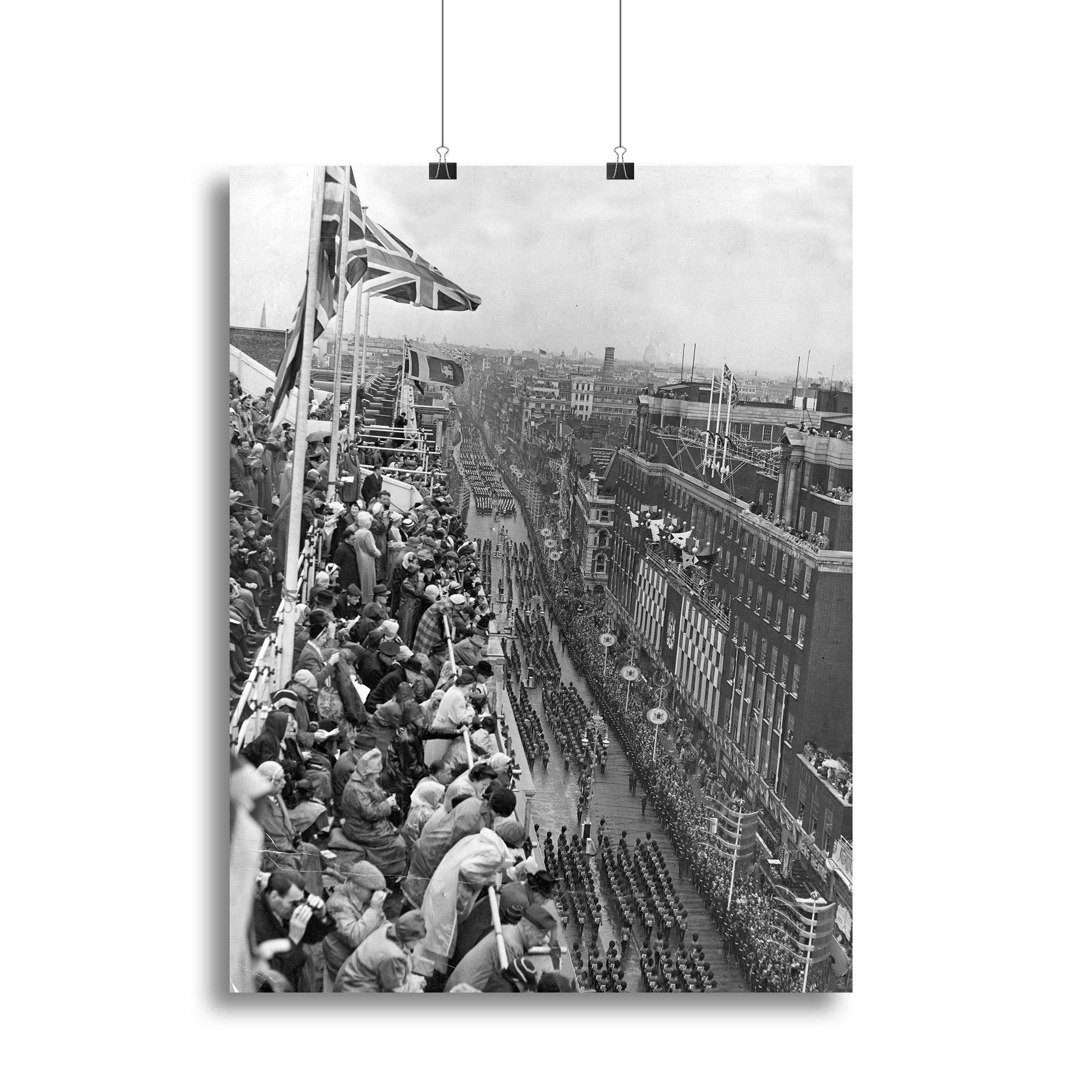 Queen Elizabeth II Coronation procession pass on Oxford Street Canvas Print or Poster