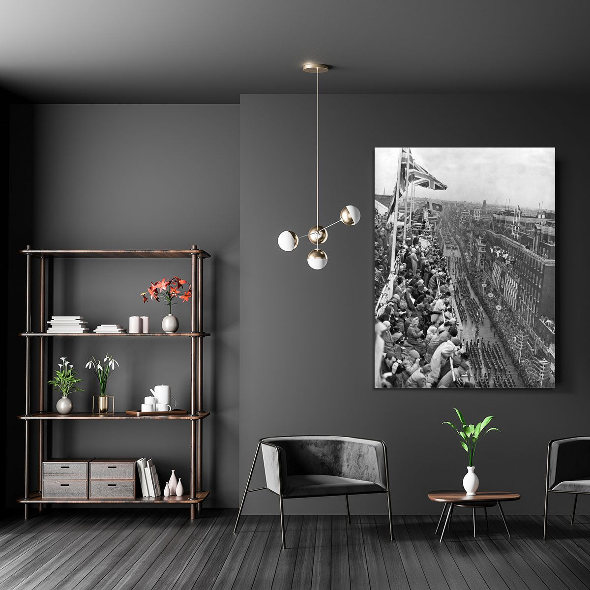 Queen Elizabeth II Coronation procession pass on Oxford Street Canvas Print or Poster