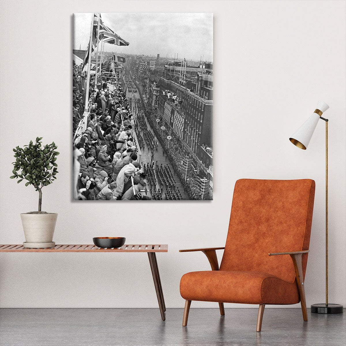 Queen Elizabeth II Coronation procession pass on Oxford Street Canvas Print or Poster