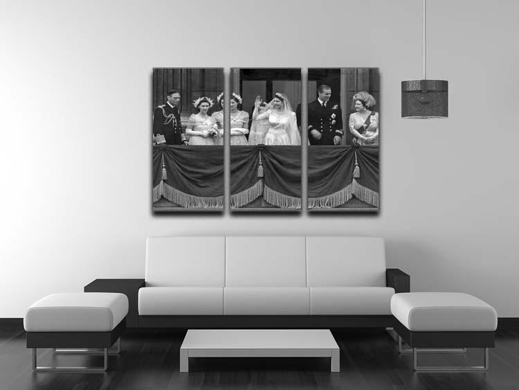 Queen Elizabeth II Wedding family group on balcony 3 Split Panel Canvas Print - Canvas Art Rocks - 3