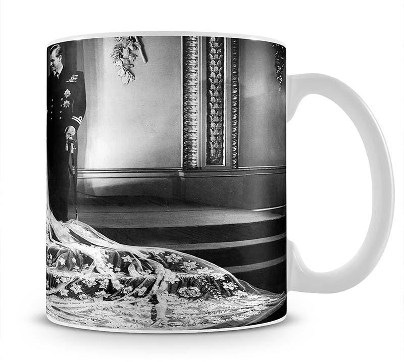 Queen Elizabeth II Wedding portrait of the couple at the palace Mug - Canvas Art Rocks - 1
