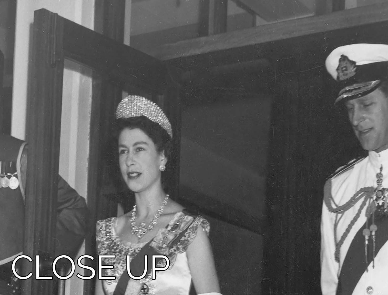 Queen Elizabeth II and Prince Philip during a tour of Nigeria 3 Split Panel Canvas Print - Canvas Art Rocks - 3