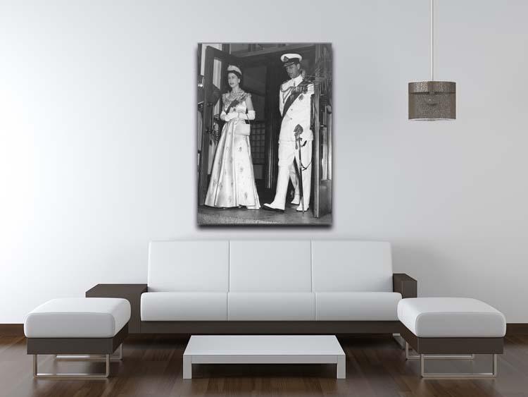 Queen Elizabeth II and Prince Philip during a tour of Nigeria Canvas Print or Poster - Canvas Art Rocks - 4