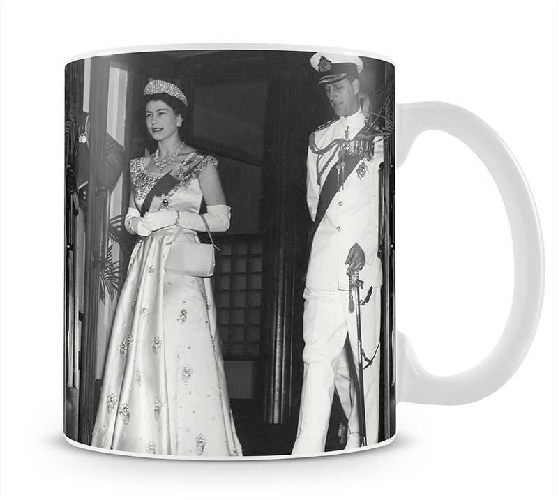 Queen Elizabeth II and Prince Philip during a tour of Nigeria Mug - Canvas Art Rocks - 1