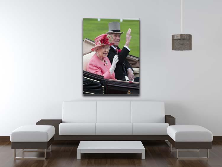 Queen Elizabeth II and Prince Philip in their carriage at Ascot Canvas Print or Poster - Canvas Art Rocks - 4