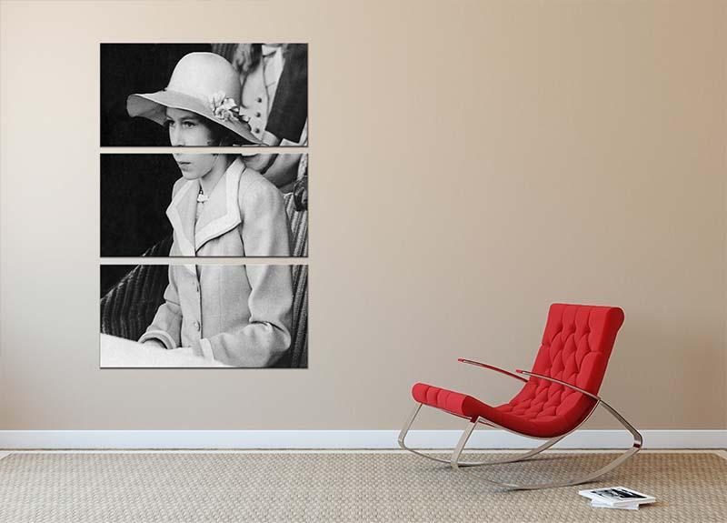 Queen Elizabeth II as a child seated in a hat 3 Split Panel Canvas Print - Canvas Art Rocks - 2
