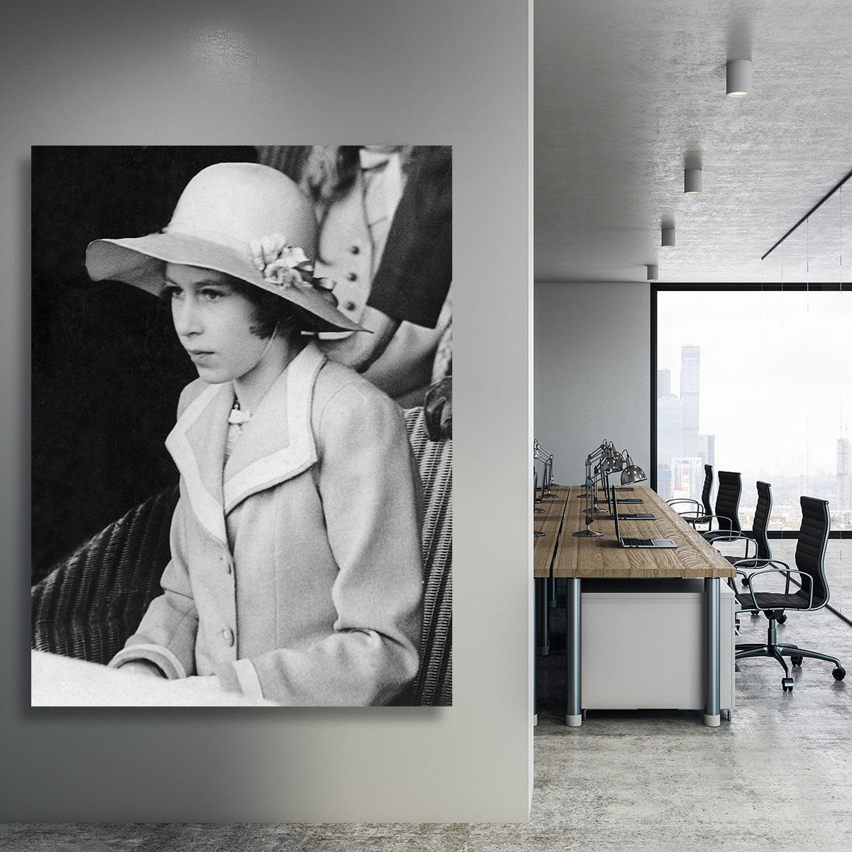 Queen Elizabeth II as a child seated in a hat Canvas Print or Poster