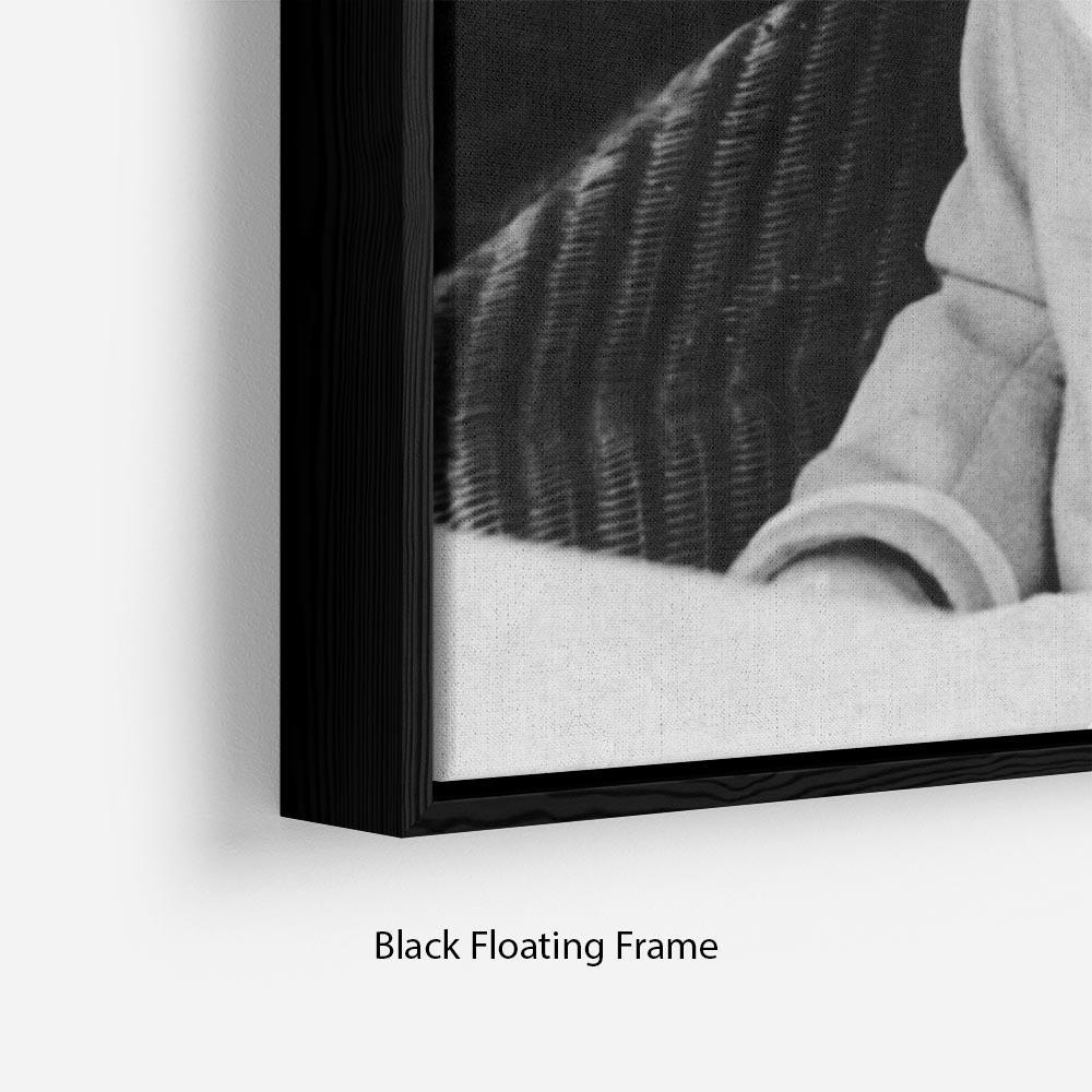 Queen Elizabeth II as a child seated in a hat Floating Frame Canvas