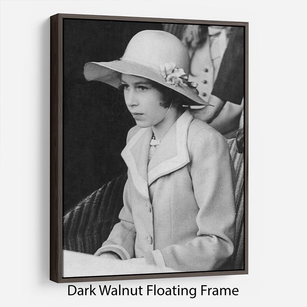 Queen Elizabeth II as a child seated in a hat Floating Frame Canvas