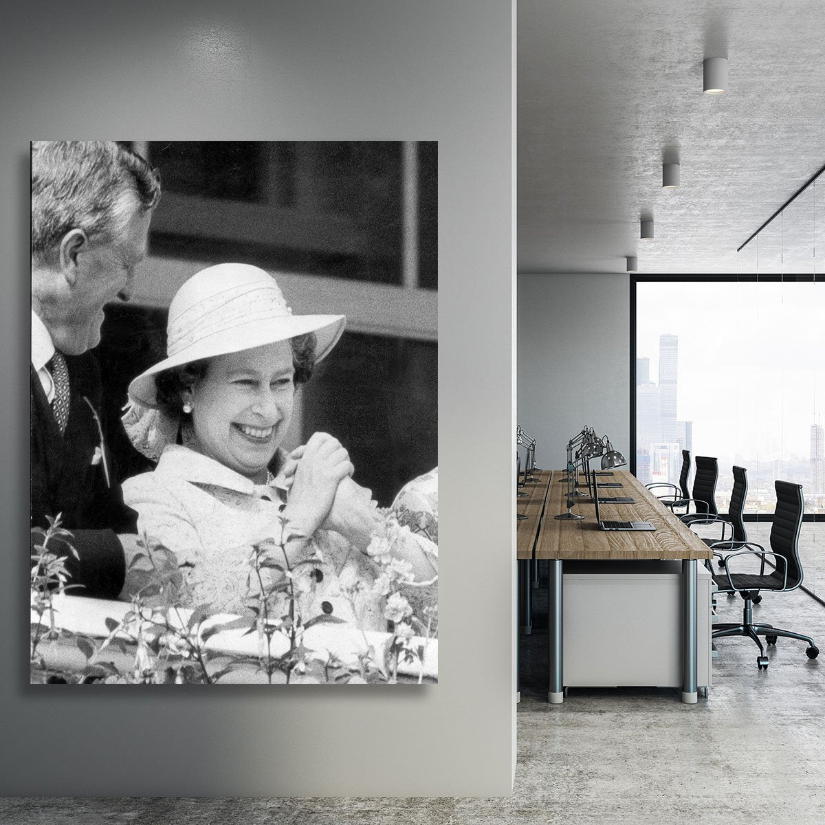 Queen Elizabeth II charmed at the Epsom Derby Canvas Print or Poster