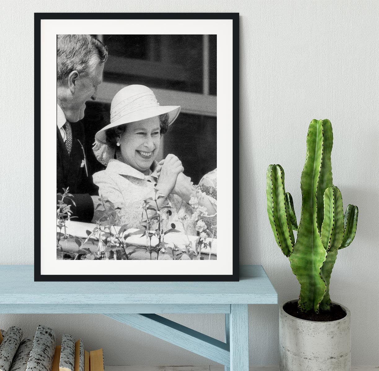 Queen Elizabeth II charmed at the Epsom Derby Framed Print - Canvas Art Rocks - 1