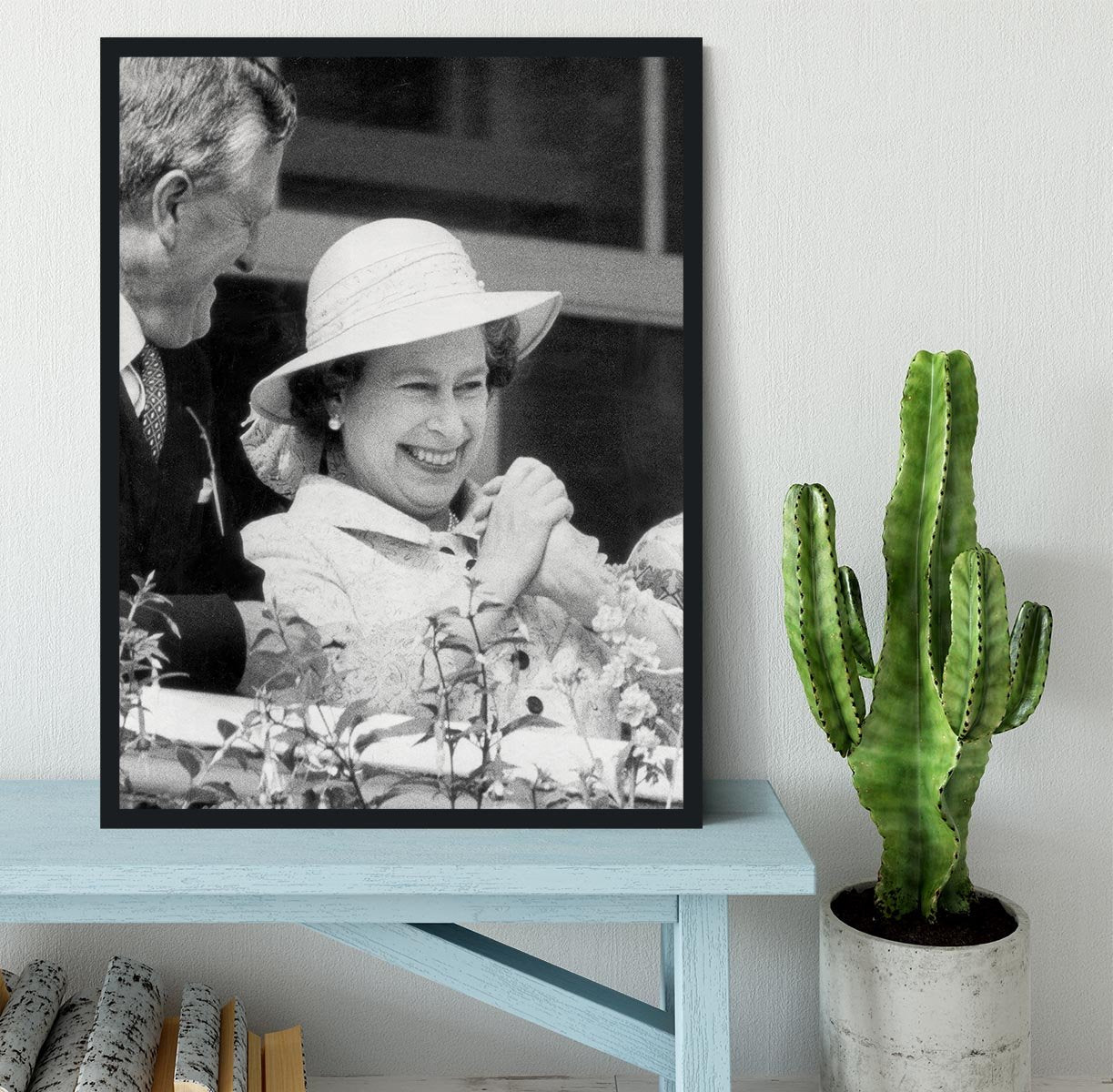 Queen Elizabeth II charmed at the Epsom Derby Framed Print - Canvas Art Rocks - 2