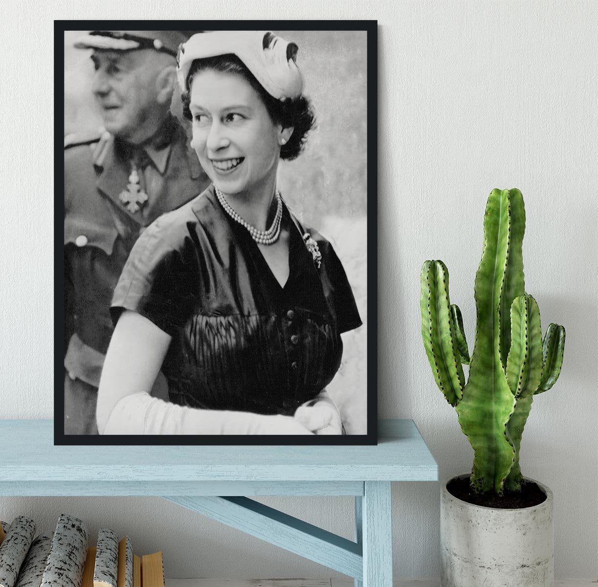 Queen Elizabeth II in Scotland shortly after her coronation Framed Print - Canvas Art Rocks - 2