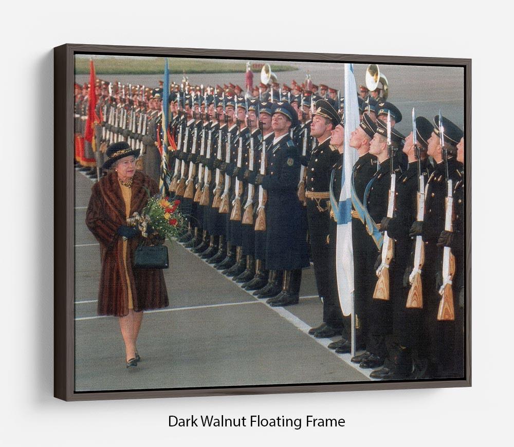 Queen Elizabeth II inspecting the guard of honour in Moscow Floating Frame Canvas