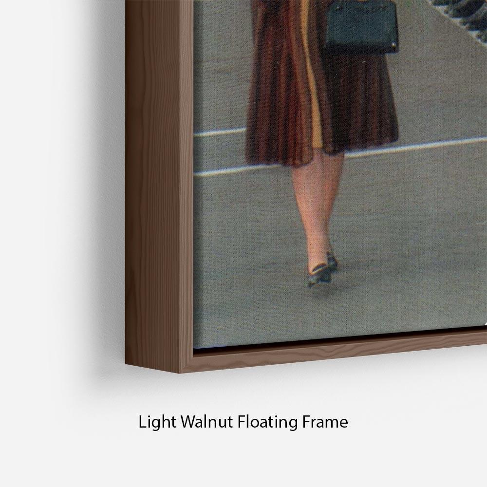 Queen Elizabeth II inspecting the guard of honour in Moscow Floating Frame Canvas