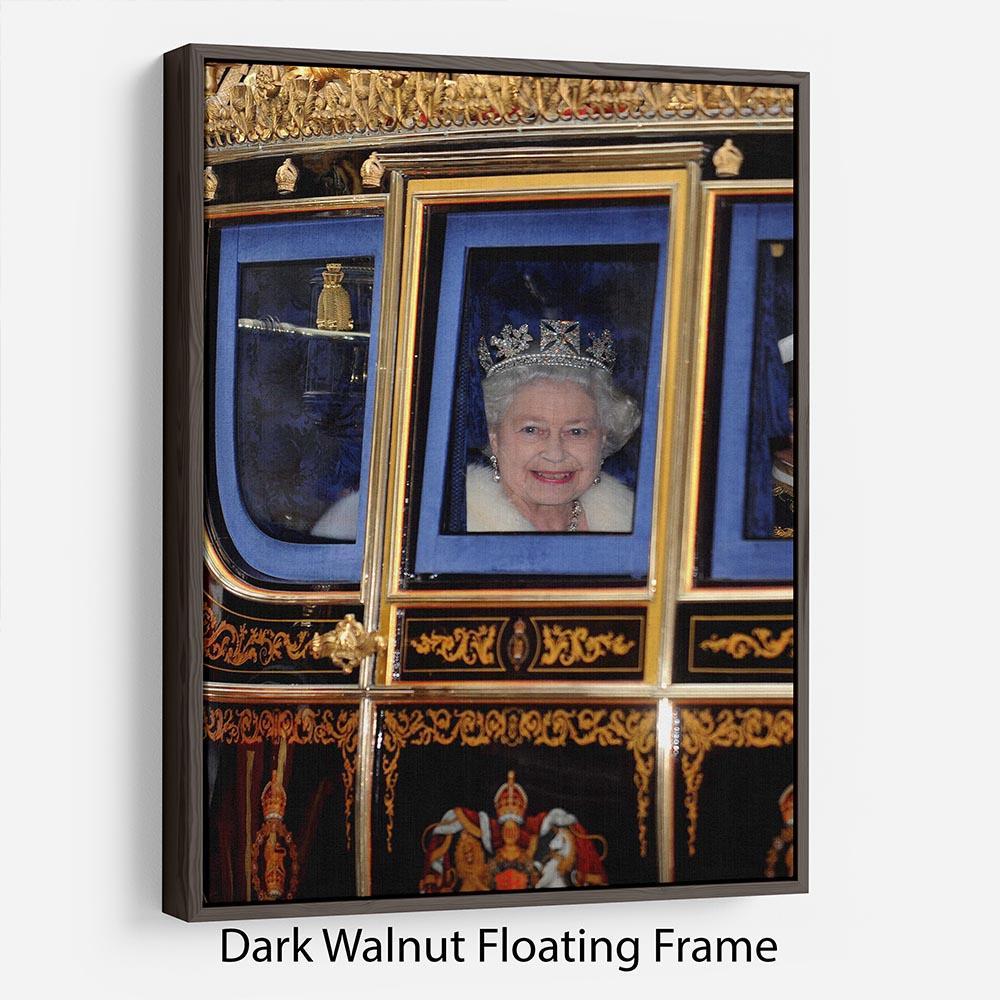 Queen Elizabeth II leaving the State Opening of Parliament Floating Frame Canvas
