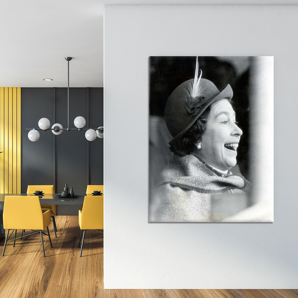 Queen Elizabeth II looking pleased at the Badminton Horse Trials Canvas Print or Poster