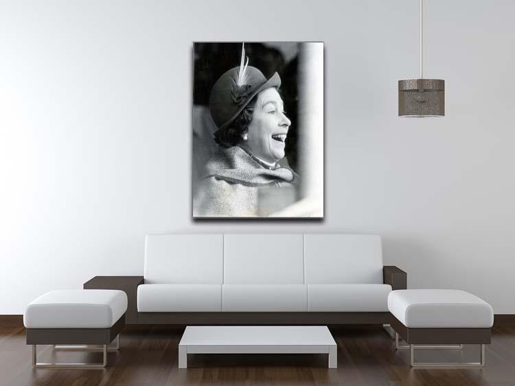 Queen Elizabeth II looking pleased at the Badminton Horse Trials Canvas Print or Poster - Canvas Art Rocks - 4