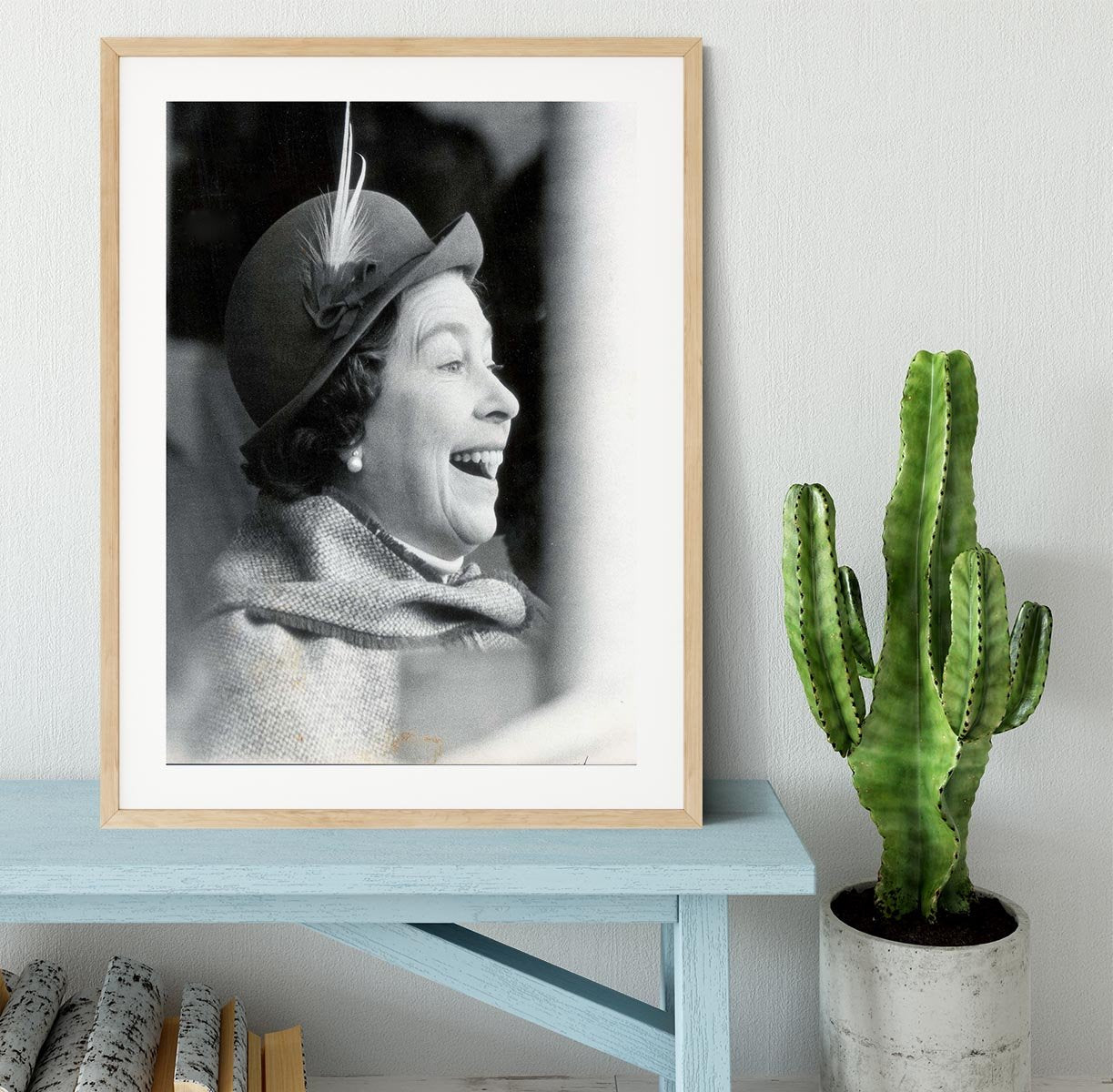 Queen Elizabeth II looking pleased at the Badminton Horse Trials Framed Print - Canvas Art Rocks - 3