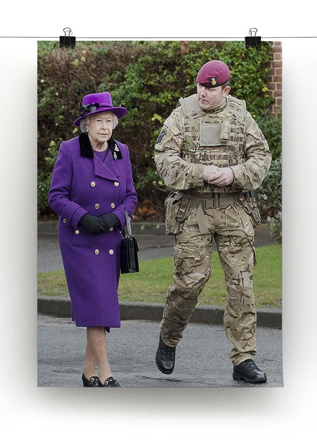 Queen Elizabeth II meeting members of the Household Cavalry Canvas Print or Poster - Canvas Art Rocks - 2
