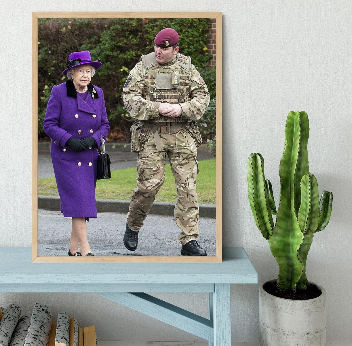 Queen Elizabeth II meeting members of the Household Cavalry Framed Print - Canvas Art Rocks - 4