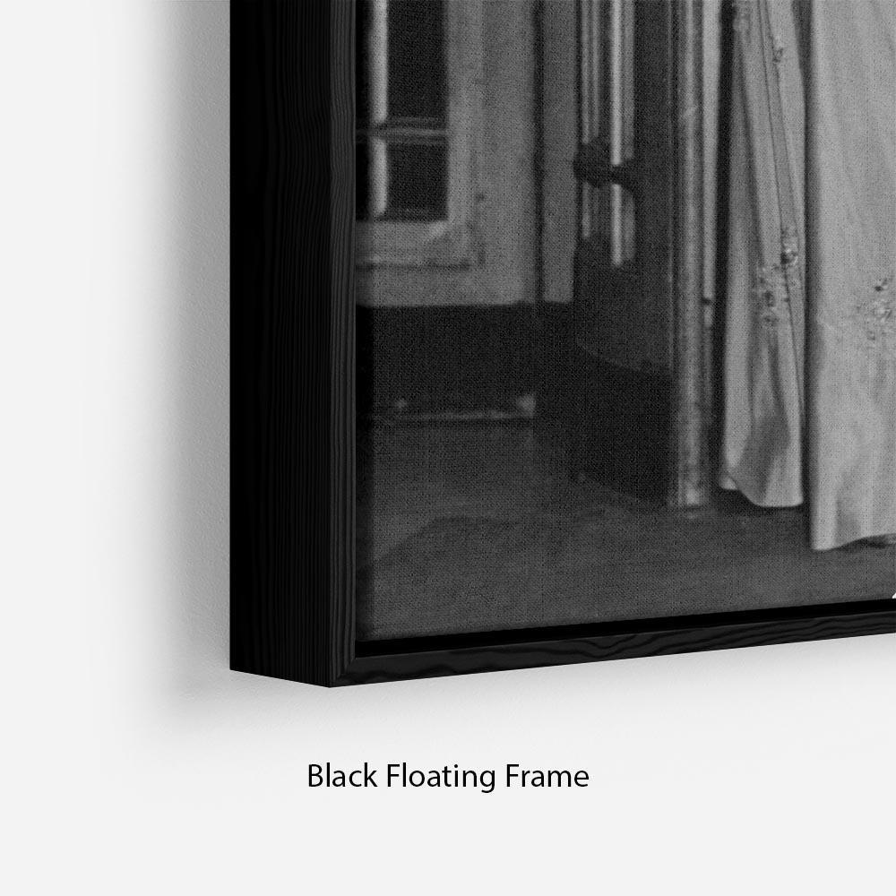 Queen Elizabeth II the day she was engaged to Prince Philip Floating Frame Canvas