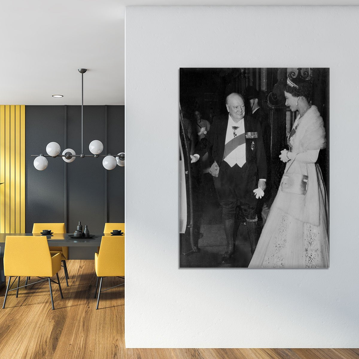 Queen Elizabeth II with Winston Churchill at Downing Street Canvas Print or Poster