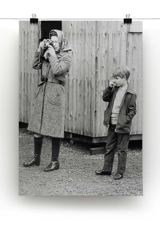 Queen Elizabeth II with a young Prince Edward Canvas Print or Poster - Canvas Art Rocks - 2
