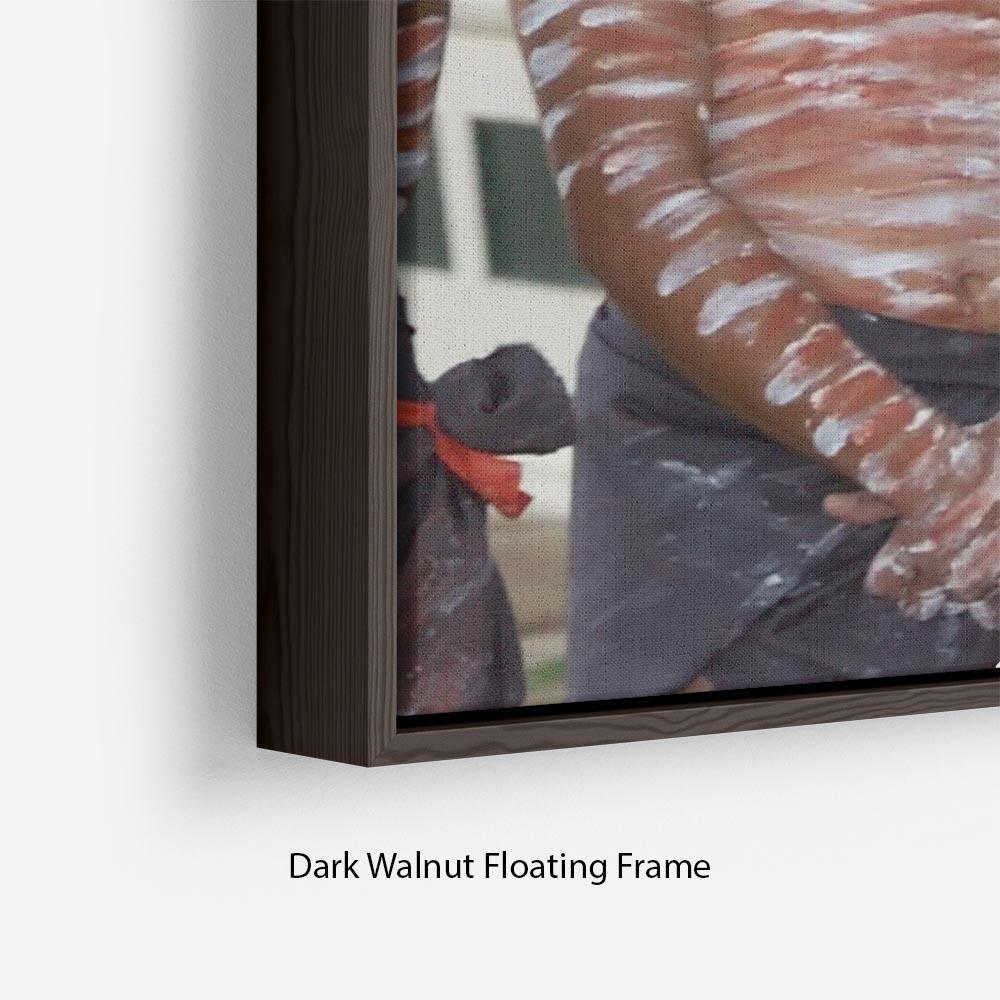 Queen Elizabeth II with an Aboriginal dancer in Australia Floating Frame Canvas