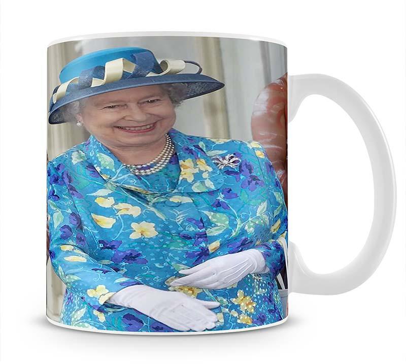 Queen Elizabeth II with an Aboriginal dancer in Australia Mug - Canvas Art Rocks - 1